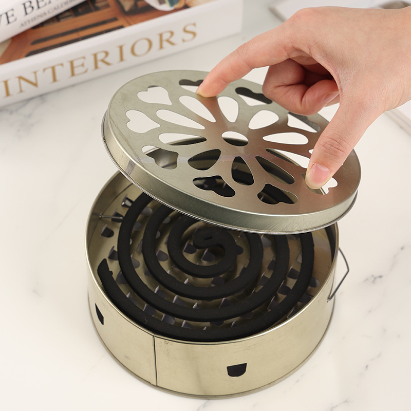 Love Mosquito-Repellent Incense Box with Lid, Fire-Proof and Anti-Kicking Mosquito-Repellent Incense Tray, Ash Tray, Mosquito-Repellent Incense Tray, Satchel Mosquito-Repellent Incense Holder