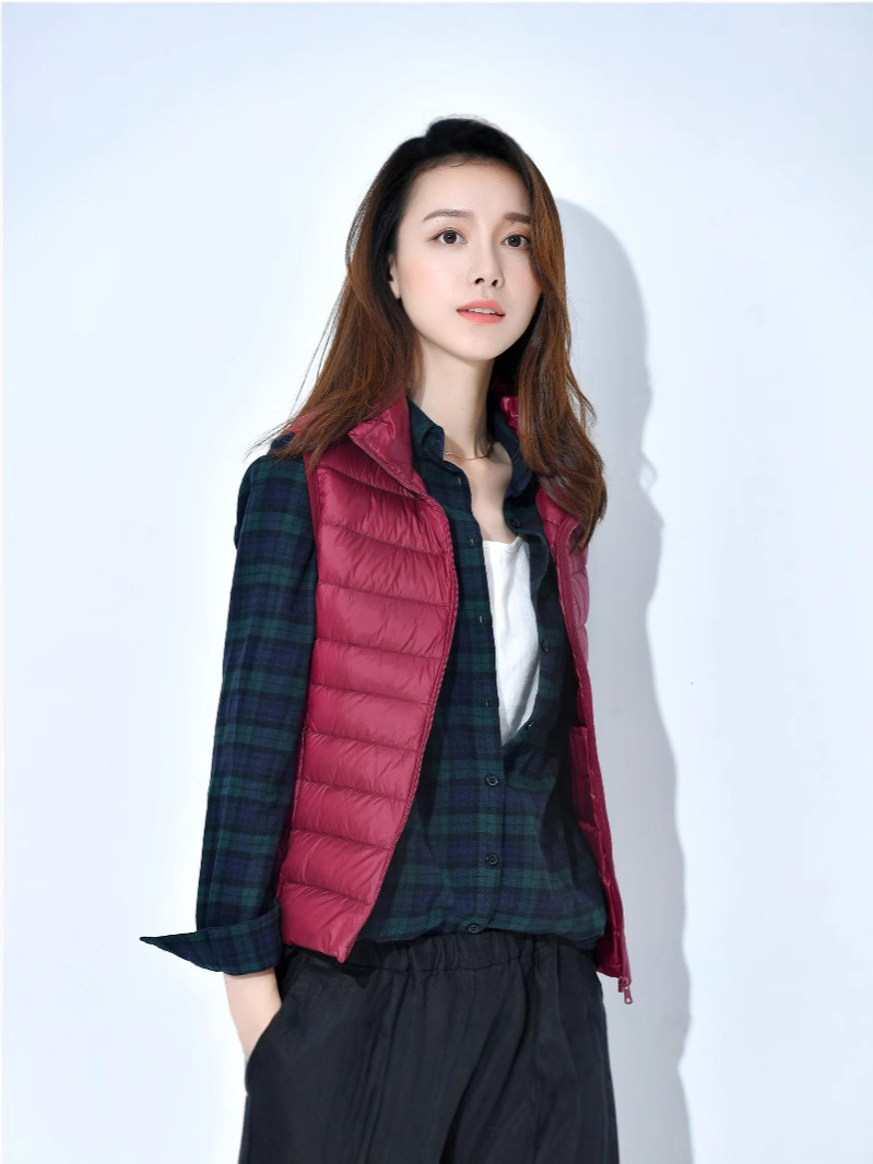 Down Vest Women's Short Down Vest Women's Light Down Vest Women's Winter Down Waistcoat Women's Outer Wear Coat