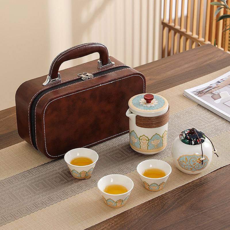 Travel Tea Set Wholesale Kung Fu Tea Set Quick Cup Business Gift Teacher's Day Souvenir Custom Logo