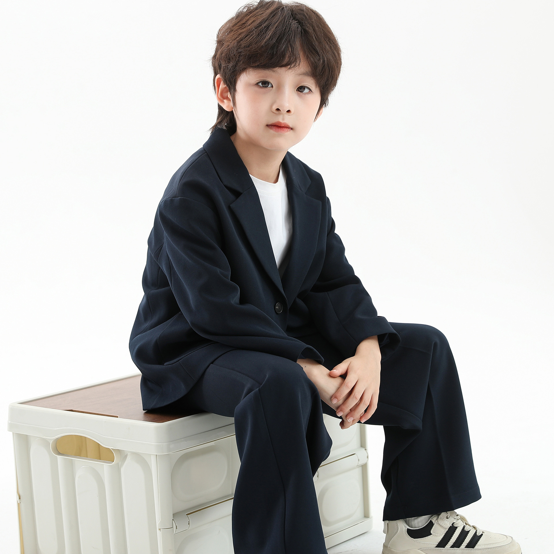 Trendy men's children's clothing suit casual suit 2025 spring and autumn boys high-end dress handsome suit fried street show