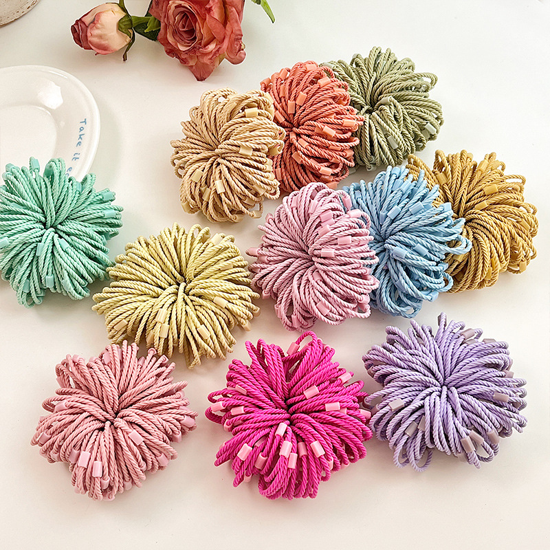 Нитяная цветная резинка для детей не повреждает волосы высокоэластичная заколка для головы DIY аксессуары