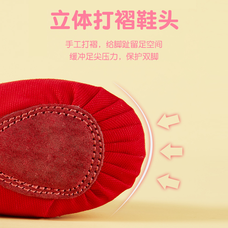 Красные танцевальные туфли для детей, мягкосолёные туфли для практики, балетные туфли для мальчиков и девочек