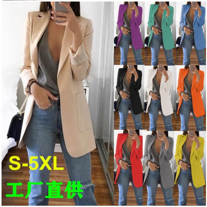 2023 European and American Fashion Lapel Slim Cardigan Temperament Suit Jacket Women's Foreign Trade Clothing