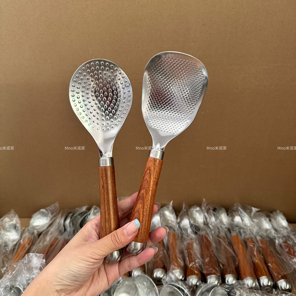 Антикварная антипригарная ложка для риса из нержавеющей стали 304