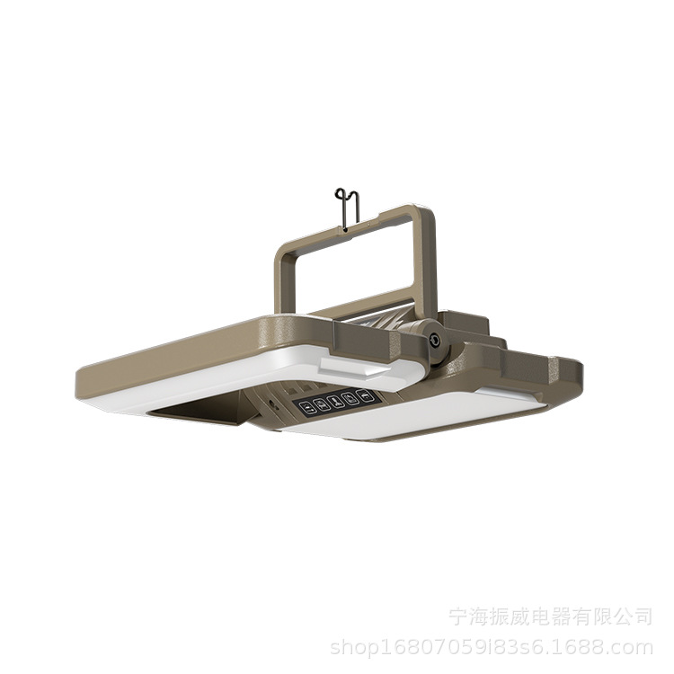 Rechargeable Camping Stall Night Market Work Car Repair Folding Hook Three-Color Warm White Yellow Light Emergency Lighting Camp Lamp