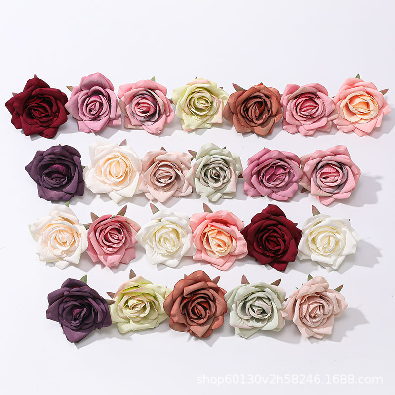 artificial flower rose flower head flower headdress accessories diy handmade material corsage clothing diamond rose accessories