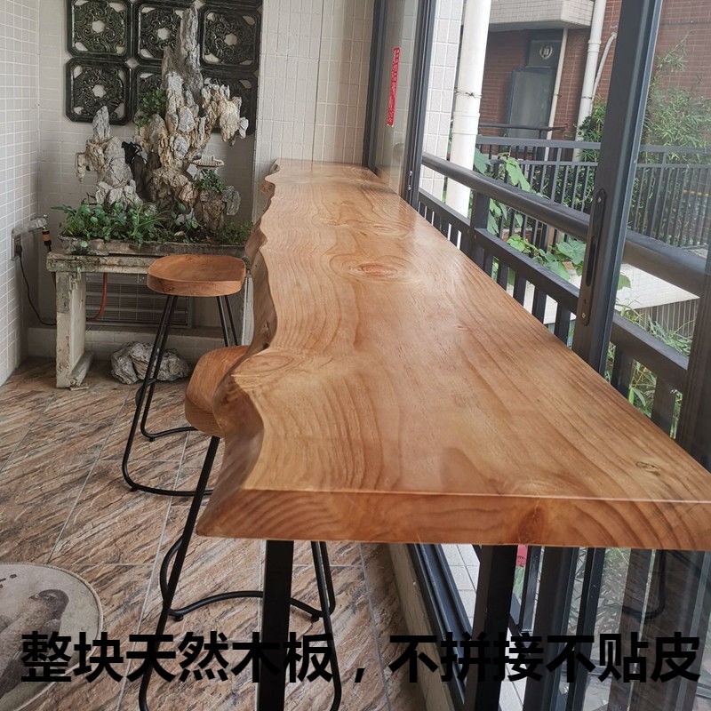 Designer Solid Wood Bar High Table Dining Table Coffee Bar Home Table Milk Tea Snack Bar Simple Long Table