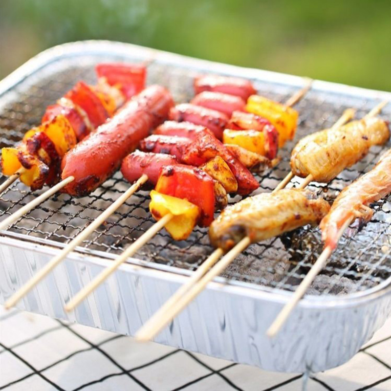 Disposable Barbecue Stove Large Skewers Grilled Fish Barbecue Convenient Household Barbecue Outdoor Charcoal Stove Carbon Grill