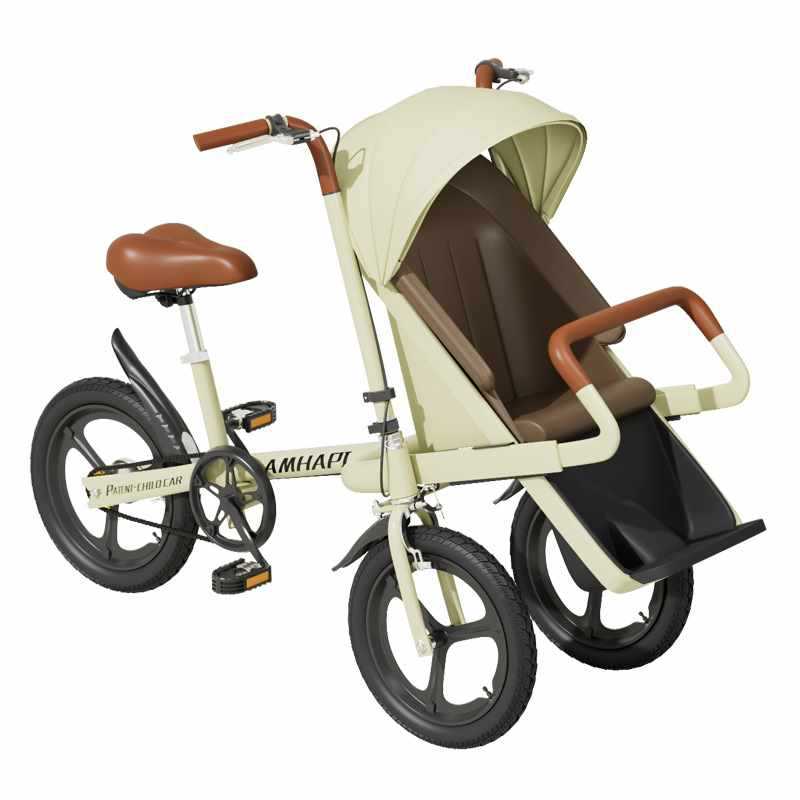 ✅ New Bicycle with Child Bicycle Family Car 20inch Front Baby Seat Mother and Baby Car Three-Wheel Stroller