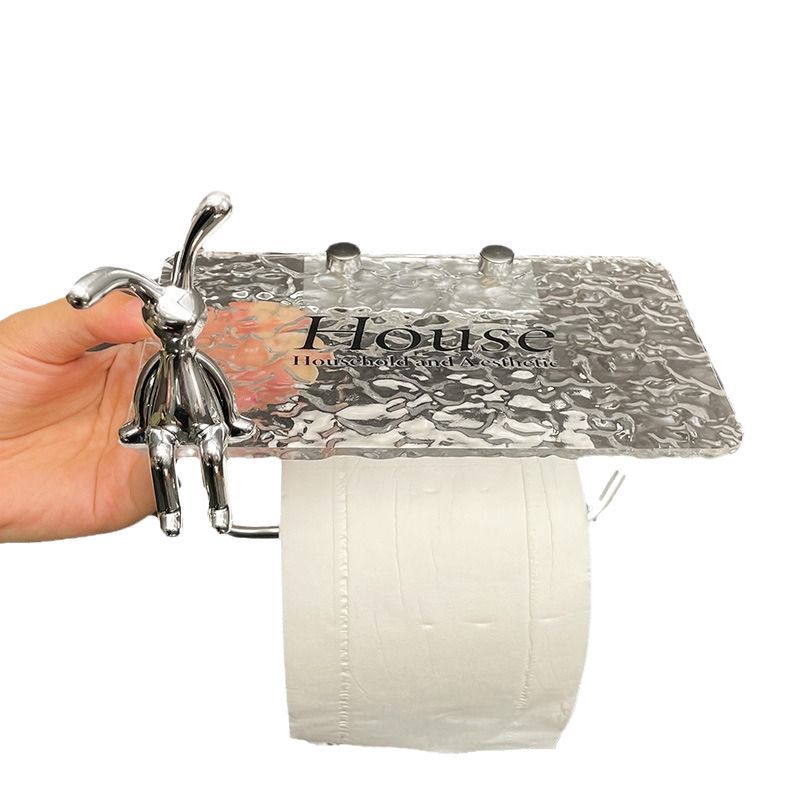 Cross-border Exclusive for Light Luxury Toilet Toilet Toilet Toilet Paper Storage Rack Non-perforated Wall-mounted Paper Drawable Placement Roll Paper Rack