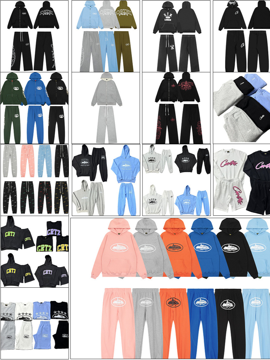 Кросс-бодер высококачественный флис Corteiz Alcatraz Island с капюшоном, модный, простой, универсальный спортивный комплект для пар