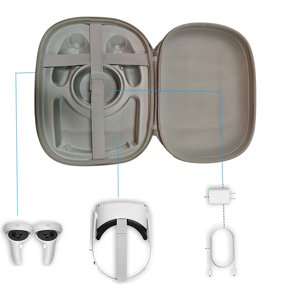 Suitable for MetaQuest2/Quest3S/Quest3 Storage Bag Head-mounted Glasses Accessories Handle Protective Cover
