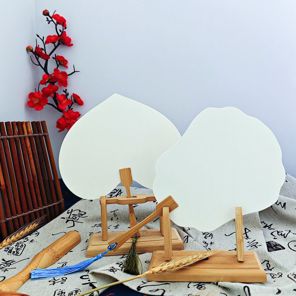 Cooked Xuan Fan Double-sided Blank Xuan Paper Fan Hand-painted Calligraphy White Card Paper Fan Advertising Fan Floating Medium Paint Fan