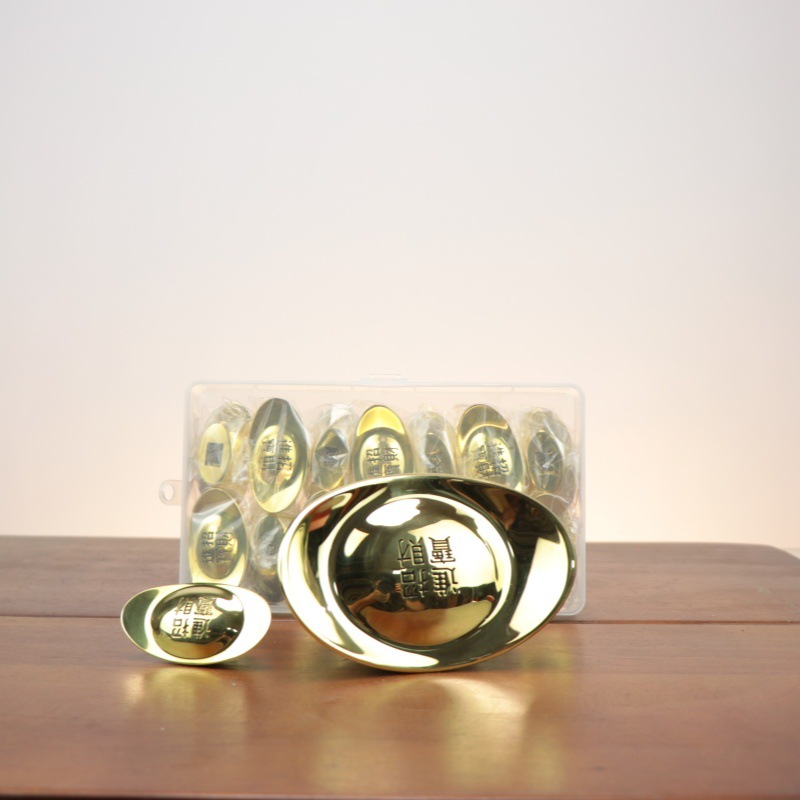 Цельный золотой слиток латунные украшения реквизит бог богатства рог изобилия для гостиной декорации открытия подарки на новоселье