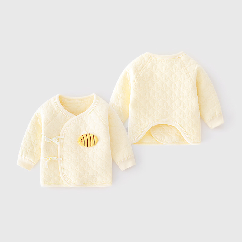 Полукостюм для новорожденных, осень-зима, хлопковая одежда, утепленный верх