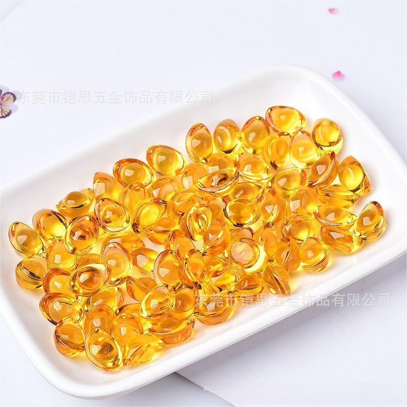 Citrine Ingot Ornaments to Gather Wealth, Glazed Large Lucky Beads, Money Cornucopia, Gravel Decoration, Housewarming Gifts