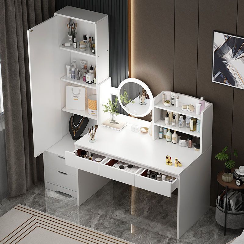 Dressing Table Storage Cabinet Integrated Modern Simple Dressing Table Bedroom Small Apartment Small Mesh Dressing Table