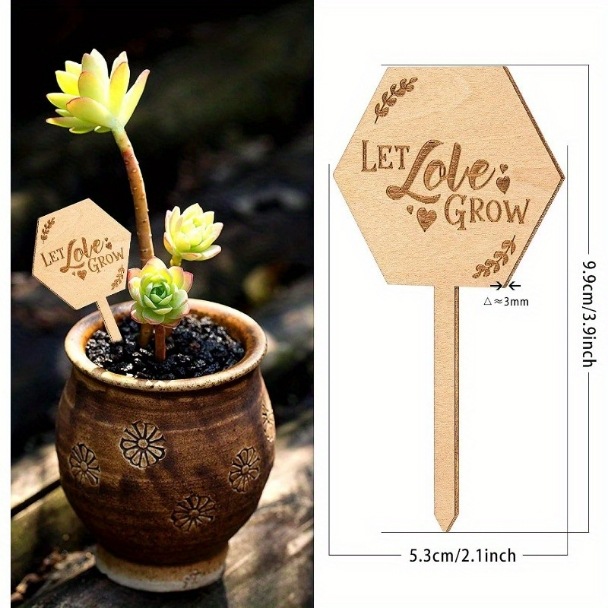 Wooden plant label flower label green plant name card can be written wooden gardening card sign