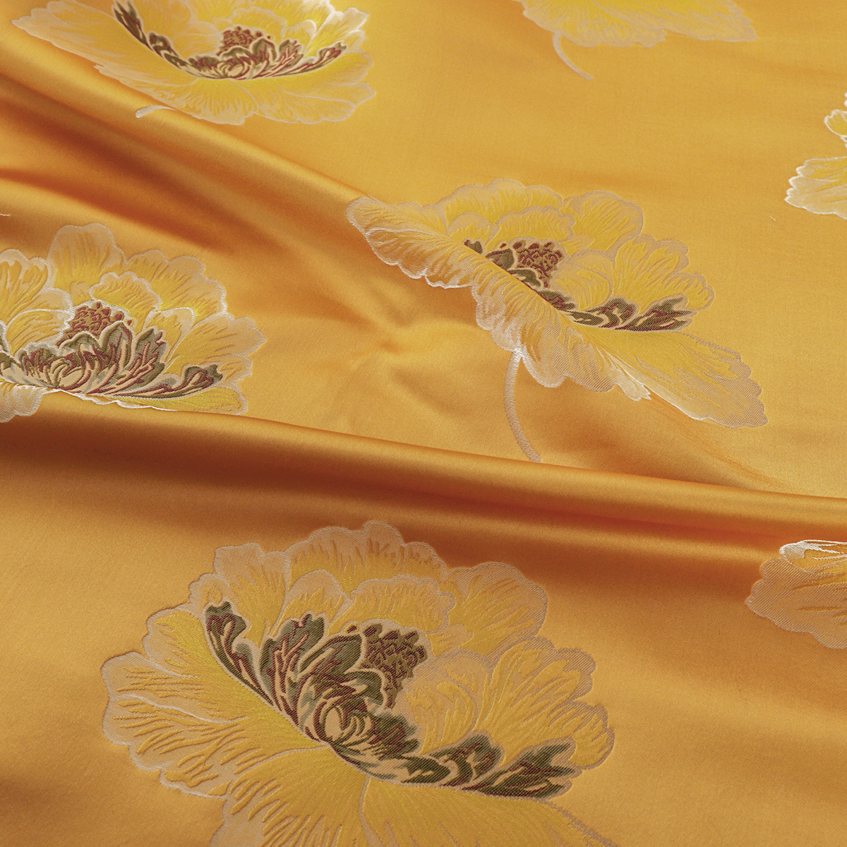 "Big Peony" New Chinese Jacquard Cheongsam Vest Imitation Song Brocade Satin Fabric Children's Wear Brocade Fabric