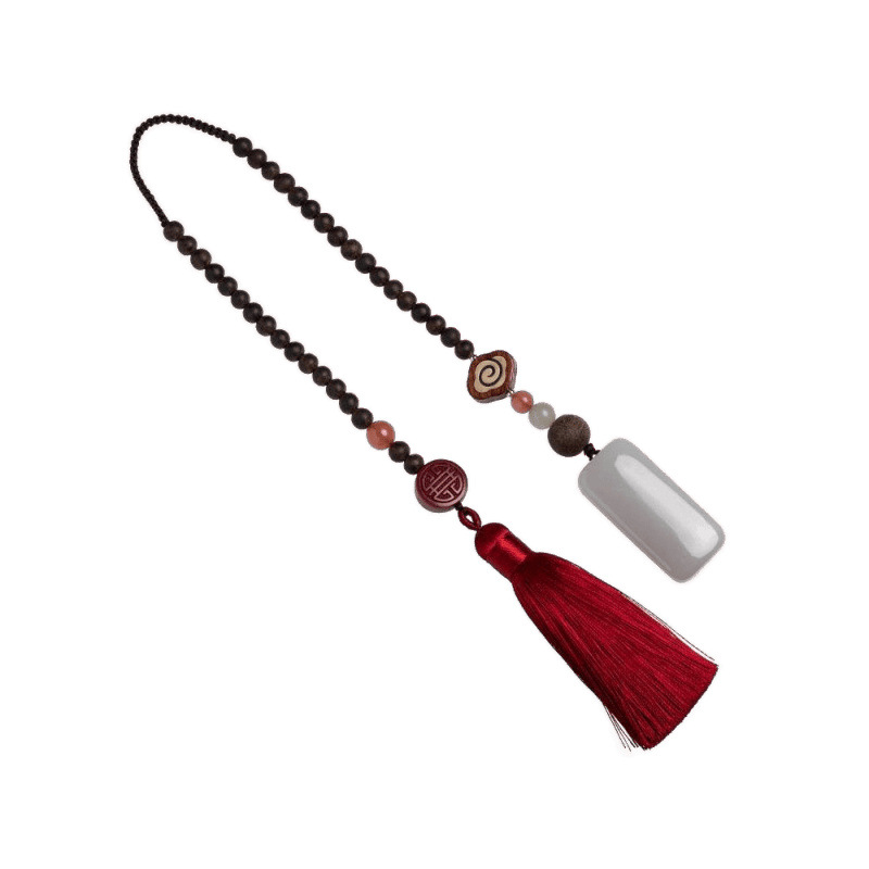 Car Pendant 2022 New High-End Hetian Jade Safety Car Pendant for Men and Women, Couple Style, Interior Decoration, Elegant and Independent Stand