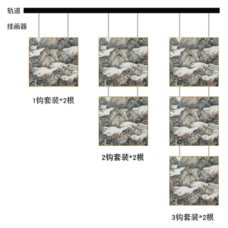 New Hanging Picture Guide Track Gallery Exhibition Thickened Hanging Picture Hanging Mirror Line L-shaped Paint Wall-mounted Track