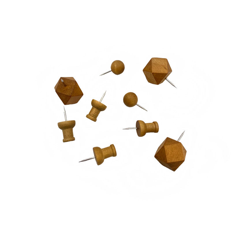 Factory direct sales of various shapes of wooden pushpins wooden I-nails DIY creative nail art fixed tacks