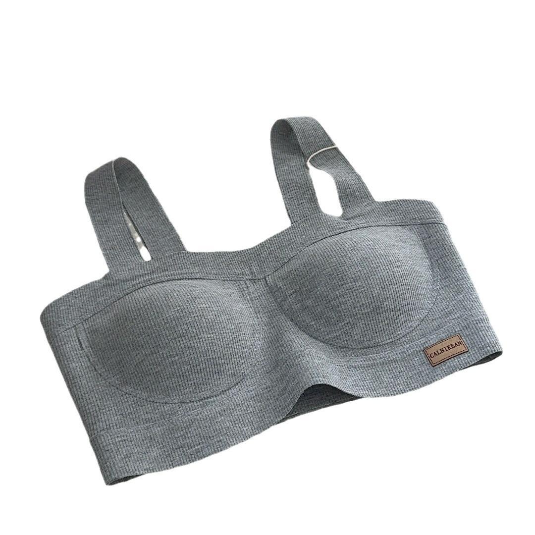 9991 Autumn and Winter Comfortable Traceless Underwear Soft Support 3D Fishbone Line Oxygen Cotton Bra Beauty Back Fixed Cup