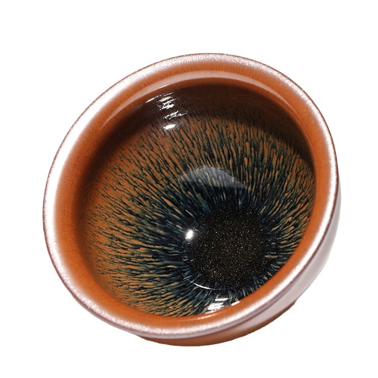 Jianyang Shuji Tea Cup with Oil Drops, Cuckoo Spots, Rabbit Hair, Wood-Fired Rust Spots, Raw Ore, Iron胎 Master Cup, Tea Cup