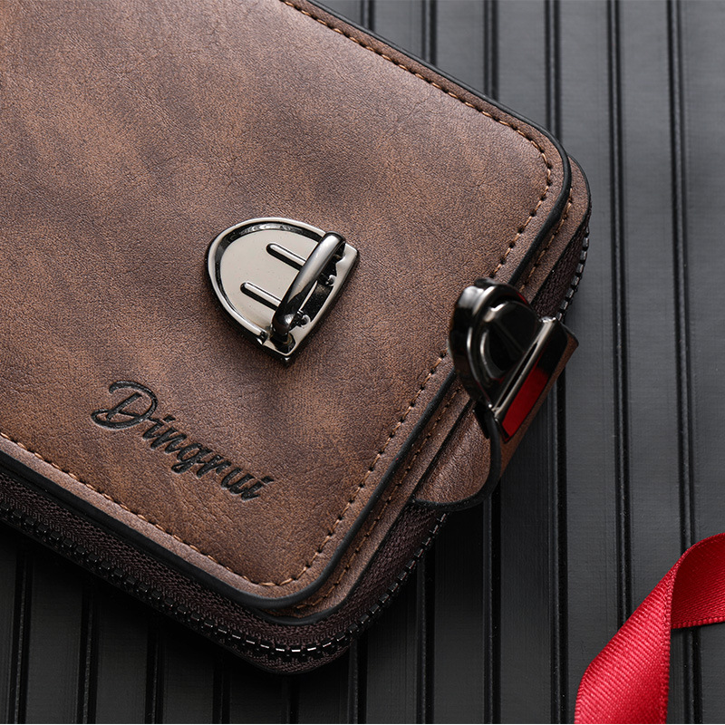 2025 Hot Selling New Men's Short Business Zipper Wallet with Multiple Card Slots and Large Capacity Card Holder