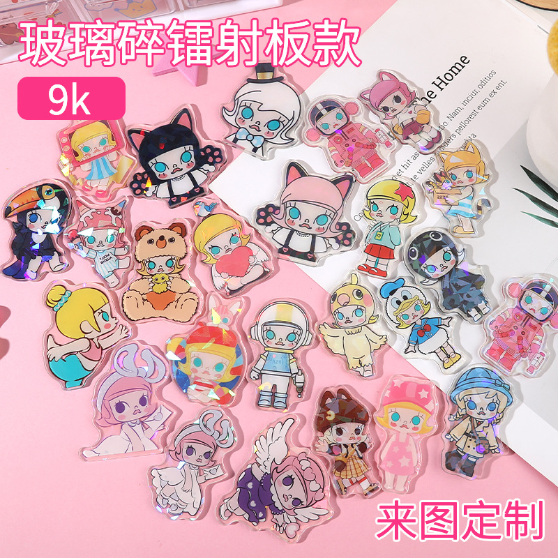 Мультяшный анимационный акриловый брелок слот значок сэндвич мобильный телефон держатель клея магнит для холодильника Азия