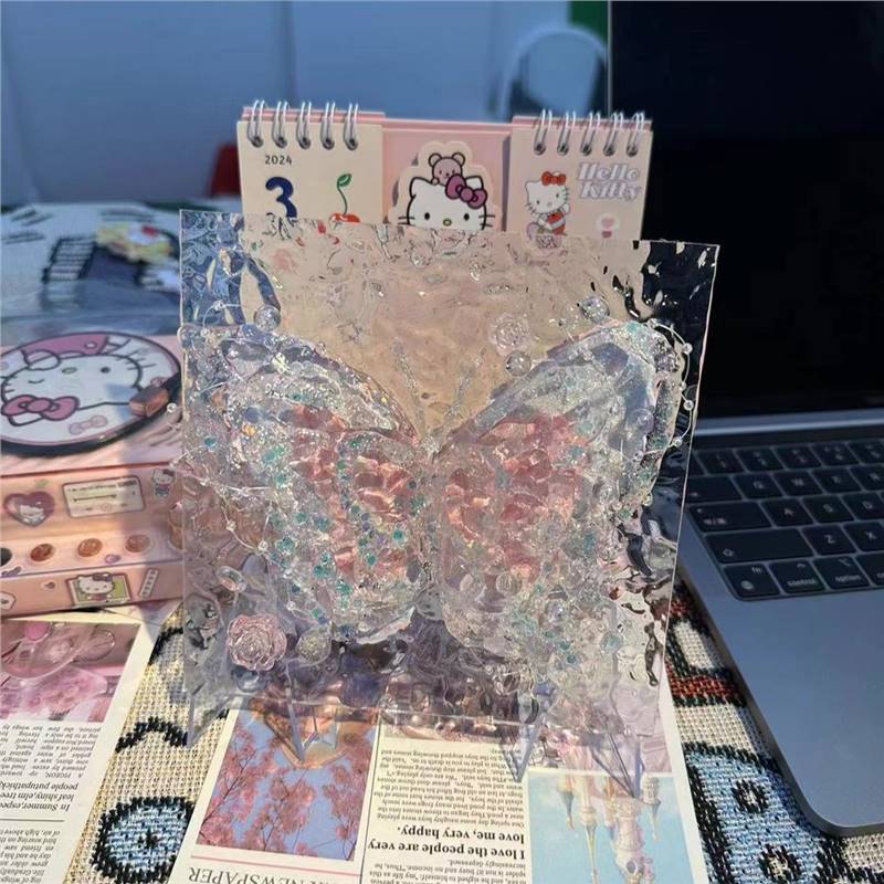 Chinese Valentine's Day Handmade DIY Stereo Butterfly Acrylic Board to Make Water Ripple Butterfly Painting Creative Night Light for Girlfriend