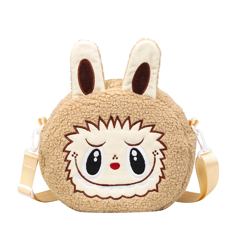 Manufacturer Wholesale Portable Doll Labubu Crossbody Bag Cartoon Backpack Doll Coin Plush Bag Children's Backpack