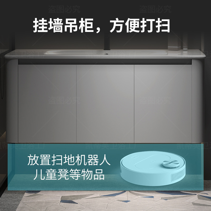 New space aluminum bathroom cabinet combination bathroom wash basin bathroom hanging cabinet ceramic integrated basin wash table mirror cabinet