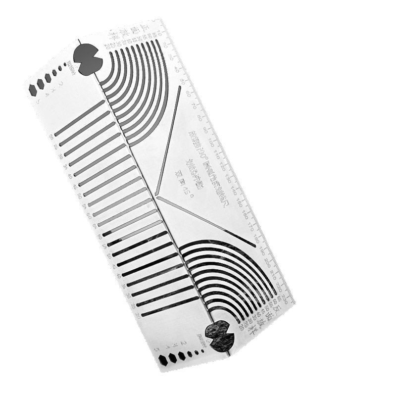 No Movable Square Tube Folding Ruler, Square Steel Folding 90-Degree Arc Angle Drawing Ruler, Square Tube 45-Degree Right Angle Arc