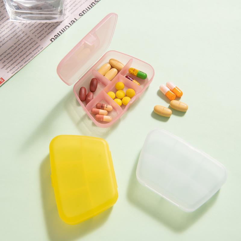 The new 5-square small pill box pill box portable packaging storage box rocker accessories can be printed logo