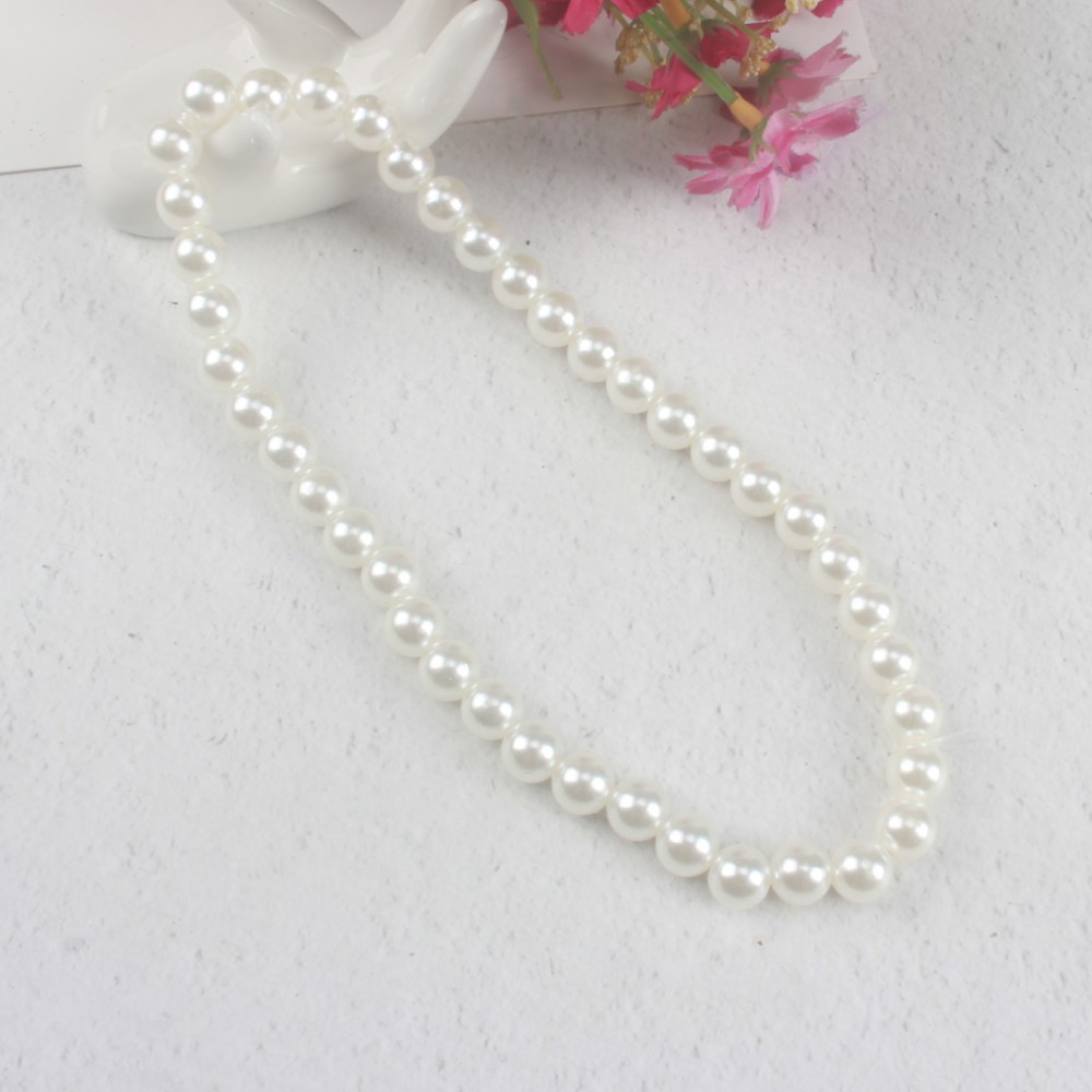 Children's imitation pearl necklace girls plastic pearl beaded handmade small gifts Yiwu jewelry wholesale