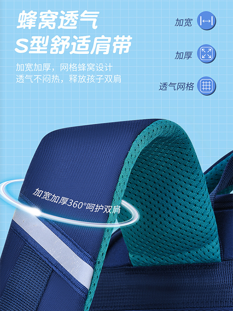 Primary School Schoolbag Children's 1-3-6 Grade Backpack Water-repellent Large Capacity Sandwich Oxford Cloth Backpack