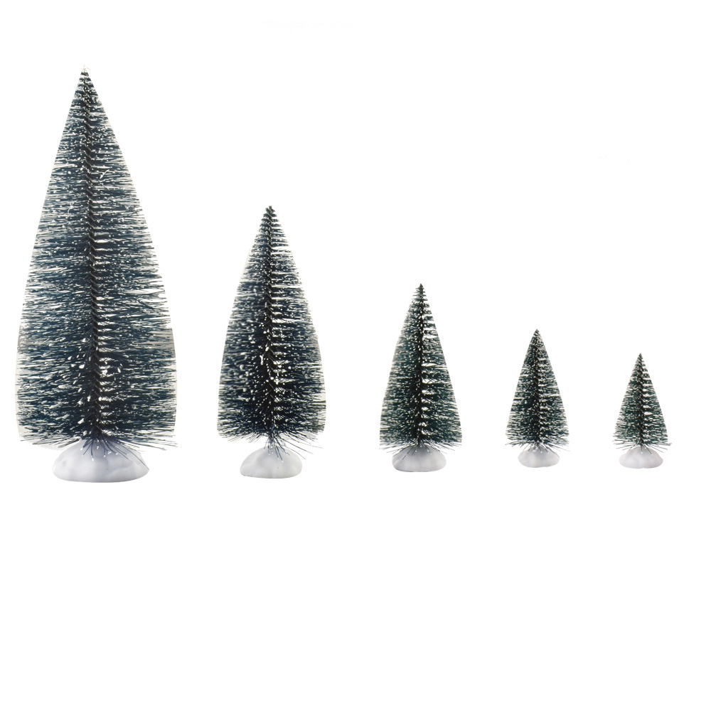 Mini Christmas Tree Rubber Silk Pine Needle Cedar Pine 5-20cm Green Christmas Tree Desktop Ornaments