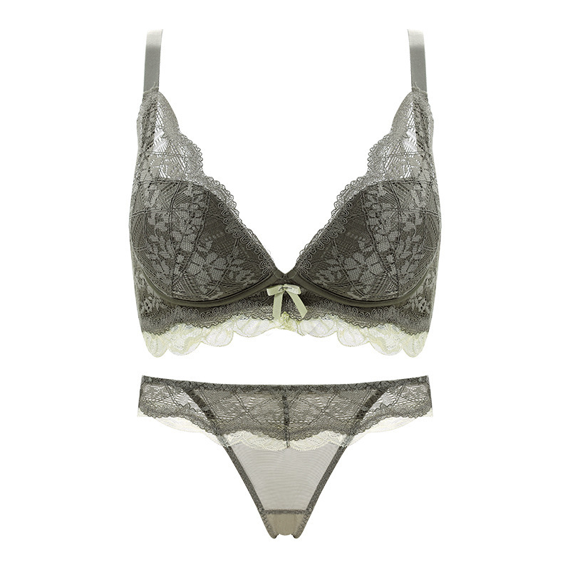 New Lace Intimates, Women's Small Breast Intimates, Push-Up, Auxiliary Breast Support, No Wires, Adjustable Sexy Bra Set