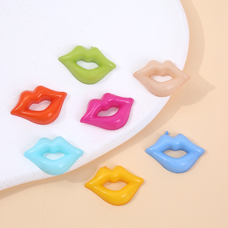 Plush toy red mouth animal flat bottom red eyes round red nose doll simulation mouth accessories wholesale