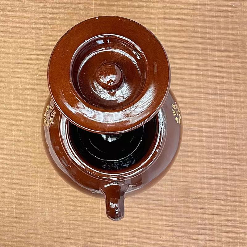 Lard Tank with Lid Boiled Storage Tank Old-fashioned Household Ceramic Kitchen High Temperature Resistant Large Capacity Pottery Oil Jar