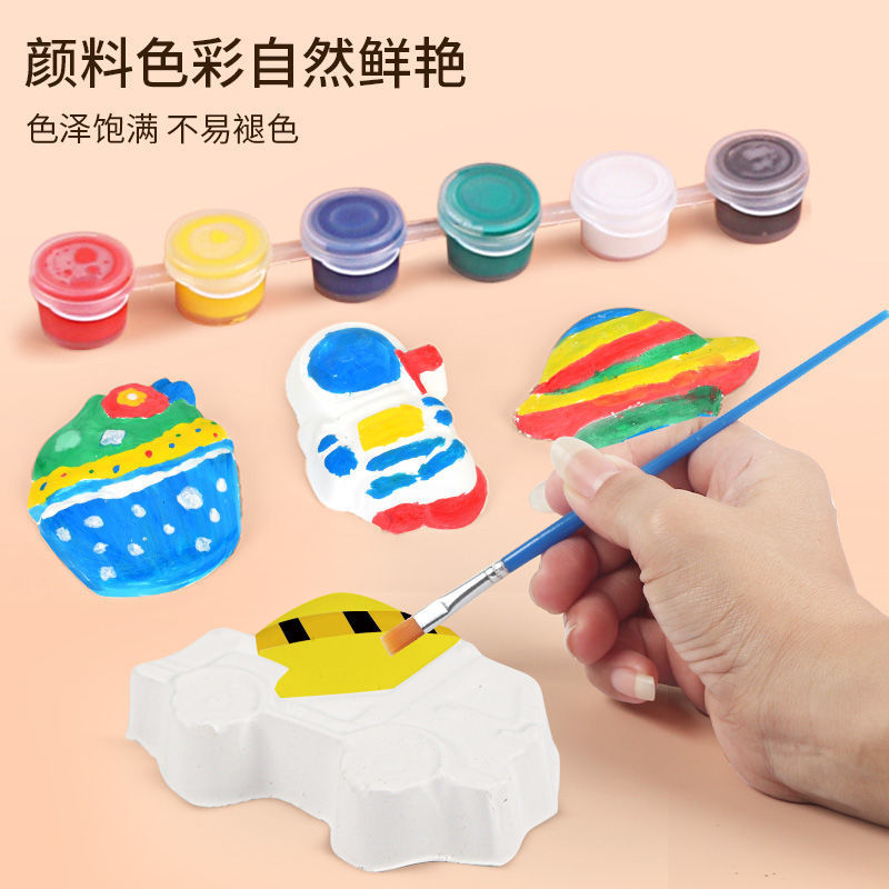 Back-To-School Season Coloring Graffiti DIY Plaster Hand-Painted Doll Doll Model Kidsren's Mold Painted Creative Ornaments