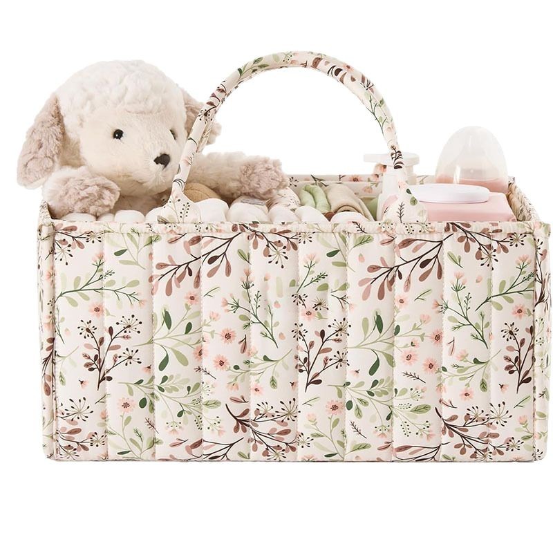 Floral Mother and Baby Bag Diaper Storage Bag Baby Multi-Compartment Portable Mommy Bag Storage Bag Portable Bag for Going Out