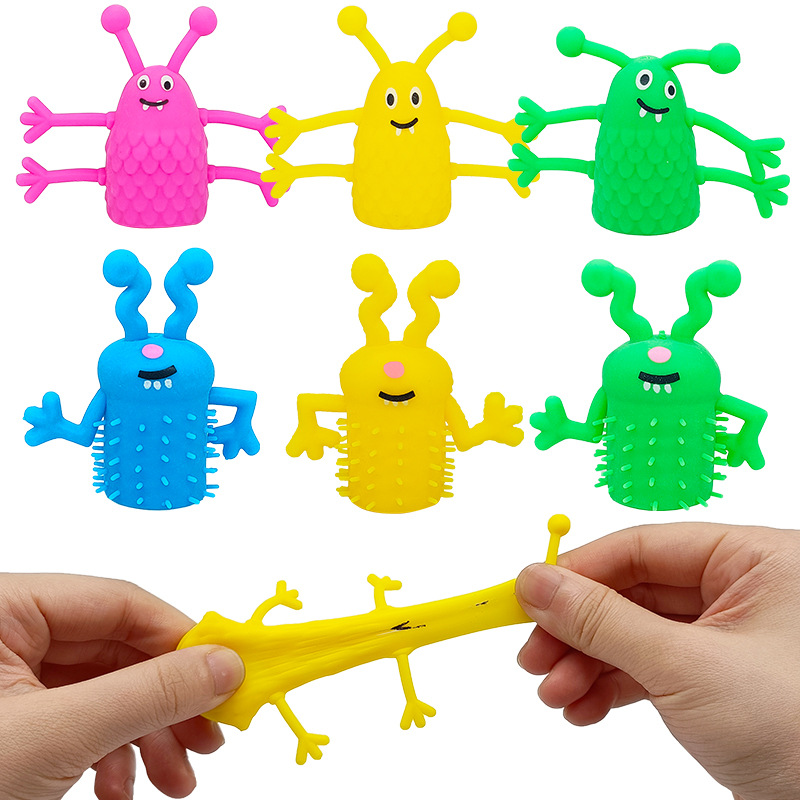 Cross-Border Prank Toys Little Devil Finger Doll Rainbow Color Little Monster Finger Doll Vent Small Toy