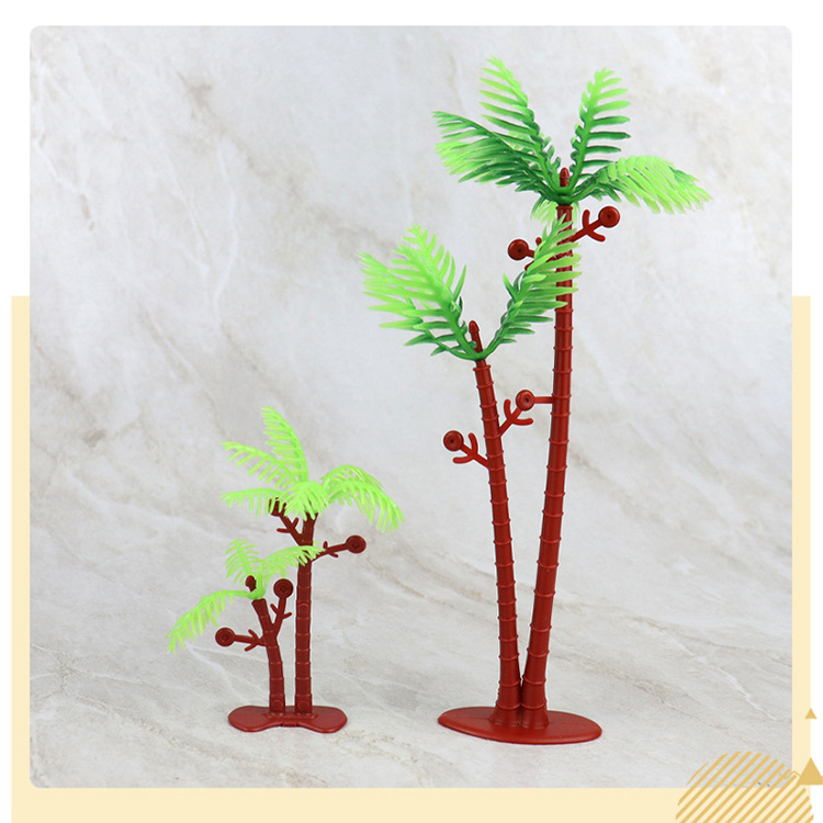 Large and Small Size Simulation Coconut Tree Plant Ornaments Beach Ocean Theme Venue Layout Birthday Cake Baking Ornaments