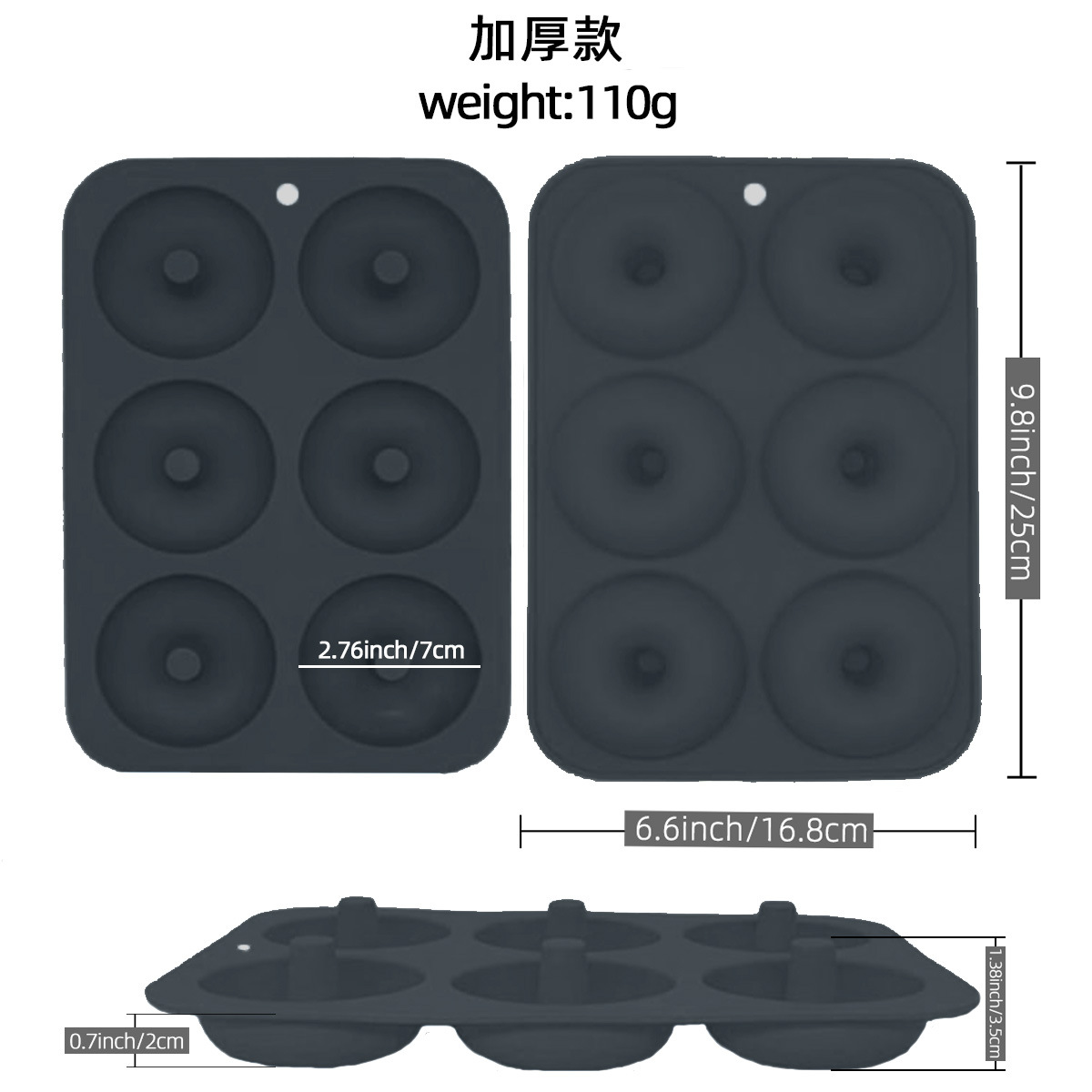 Xuanjun Silicone Factory Food-Grade 6-Cavity Donut Bread Mold in Stock, Cake Can Be Shipped on Behalf of the Customer for Baking