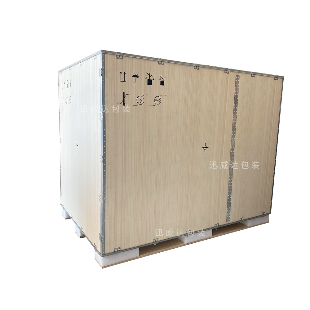 Customized Steel-Edged Wooden Boxes, Fumigation-Free Plywood, Export, Shipping, Logistics, Export, Custom-Made Steel-Edged Wooden Boxes with Buckles