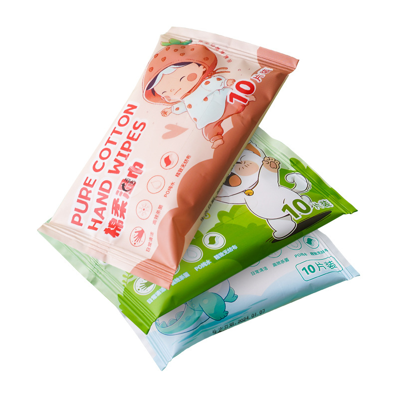 Mini Cleaning Wipes for Babies, 10 Pieces, Small Pack, Portable