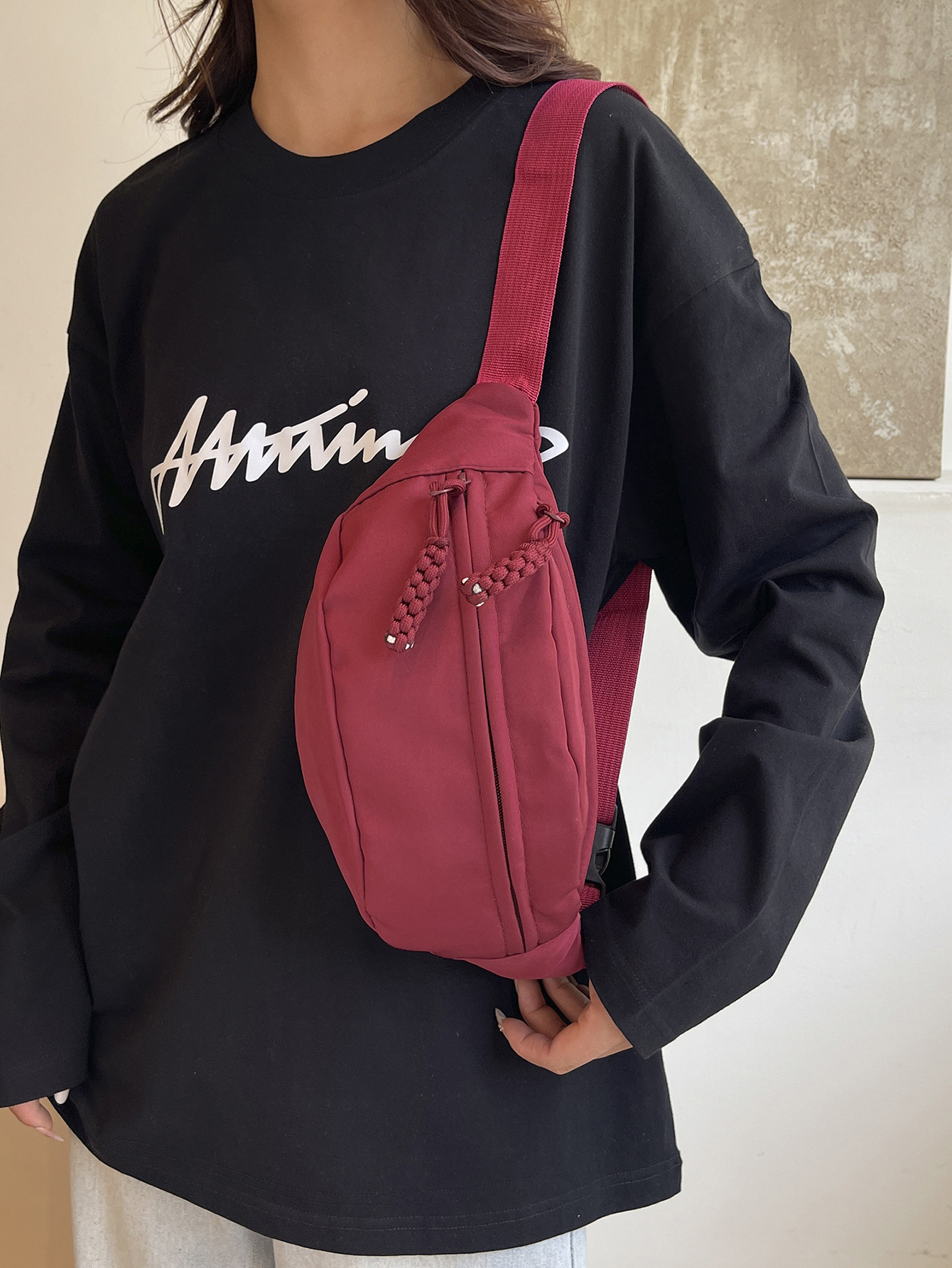 Korean Style Simple Nylon Cloth Small Bag for Women 2025 New Texture Single Shoulder Armpit Bag Chest Bag Crossbody Small Waist Bag