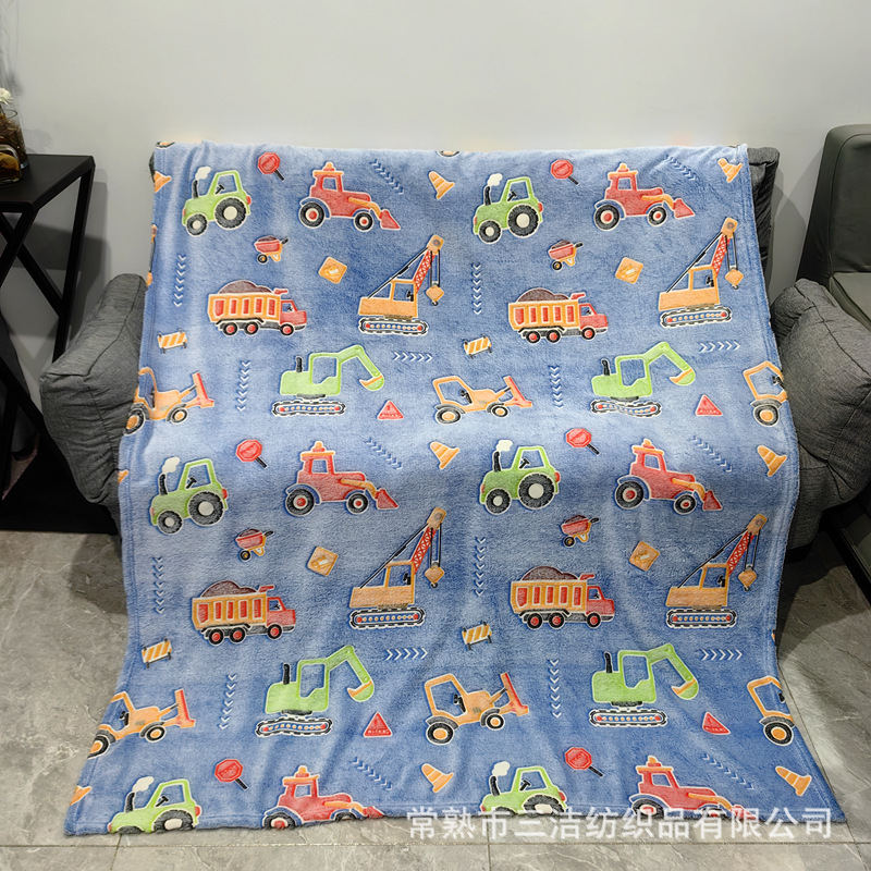 Cross-border Luminous Flannel Blanket Double-sided Fleece Cover Blanket Luminous Children's Blanket Cartoon Printed Fleece Blanket Wholesale